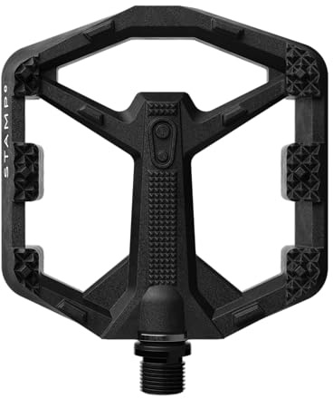 Crankbrothers Stamp 0 Flat Pedals for MTB & BMX Bikes, Lightweight Composite Body, Enhanced Grip with 12 Pins, Black, Small