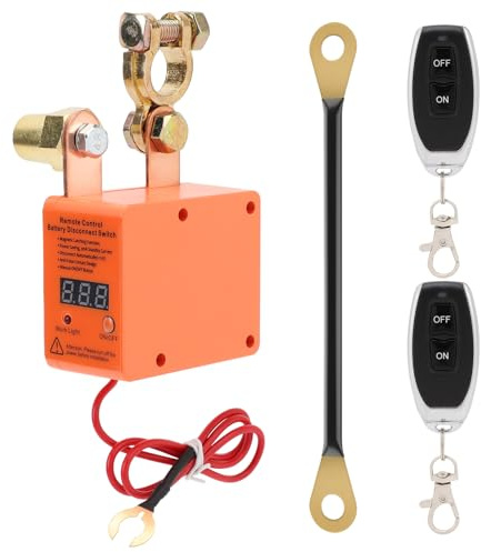 WODHMIEY 12V Batterie Trennschalter mit Fernbedienung, Auto Hauptschalter mit LED Spannungsanzeige, automatische Abschaltung bei niedriger Spannung, manuelle Steuerung, IP65 wasserdicht, 240A - 12V
