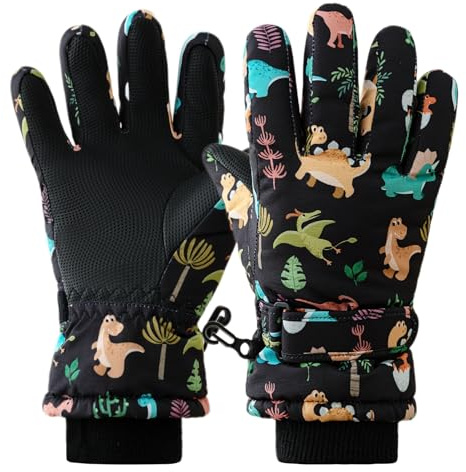 Vihir Gants de Ski Enfants, Gant d'hiver Chauds pour Garçons Filles, Gants de Neige Imperméable Coupe-Vent Respirantes, Thermiques pour Ski Snowboard Cyclisme Patinage, 4 à 11 Ans