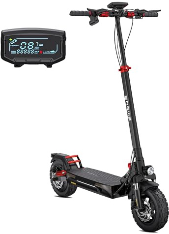 ENGWE Y600 Monopattino Elettrico con 48V 18Ah Batteria con Fino a 70KM, Motore da 500W e Doppia Sospensione, Pneumatici All-terrain Larghi da 10 x 2.75, Display LCD e Fari Anteriori