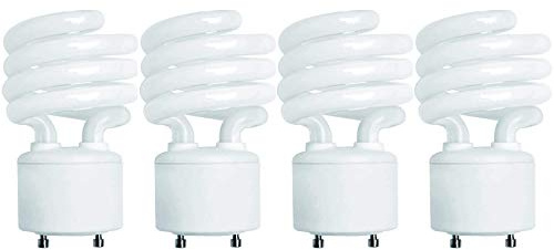KOR (4 Pack) 13 Watt Mini Spiral - GU24 Base - (60W Equivalent) - T2 Mini-Twist - CFL Light Bulb (Cool White (4100K), CFL)