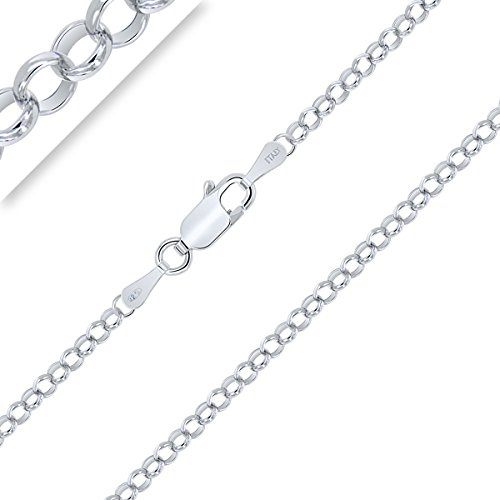 Planetys - Leicht Erbskette - RoloKette 925 Sterling Silber Rhodiniert Kette - Halskette - 2.9 mm Breite Verschiedene Längen: 40-45-50-55-60-65-70 cm