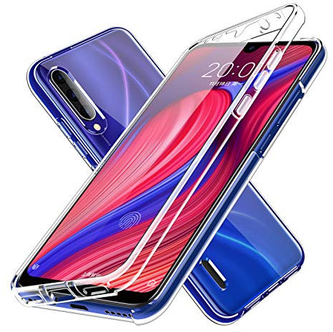 LXHGrowH Hülle für Samsung Galaxy A70, 360 Grad Ganzkörper Stoßfest Handyhülle, Kratzfest Schutzhülle mit Eingebauter Displayschutzfolie, Case Dual - Transparent