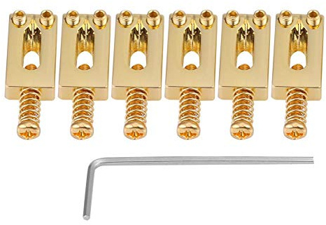 Bnineteenteam 6 Stück E-Gitarre Tremolo Sättel Brücke für E-Gitarre Ersatz mit Schraubenschlüssel