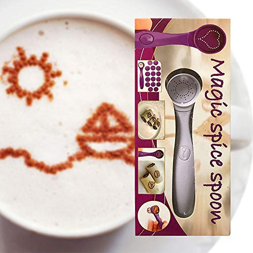 Lazy Magic Spice Spoon ÉLectrique Magique Café Lait Thé Cuillère Décorateur Gâteau Outil Blanc