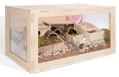 Niteangel Bigger World - MDF Aspen Terrarium Small Animal Cage for Hamster Gerbils Mice Lemming Degus or Other Small-Sized Pets (M - 100 x 50 x 50cm)