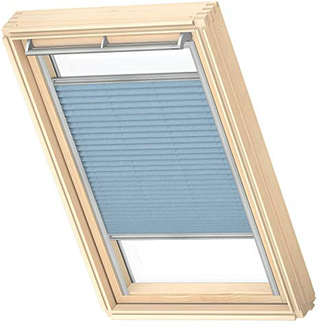 VELUX Original Dachfenster Plissee für M08, Denim, mit Grauer Führungsschiene