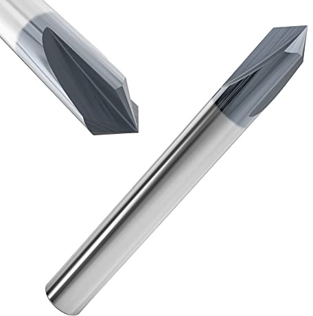 Corintian VHM Fasenfräser mit AlTiN Beschichtung, Ø 3-12mm, 60-120° Winkel, 3 Schneiden, High Performance Cutting HPC geeignet (8mm, 90° Winkel)