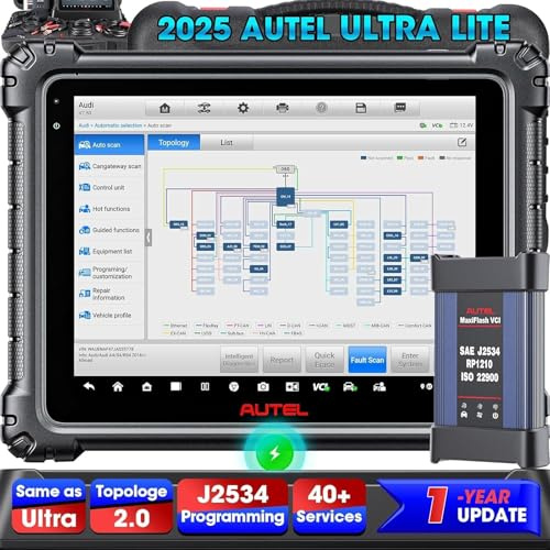 Autel MaxiCOM Ultra Lite OBD2 Diagnosegerät Intelligentes Diagnosegerät | 2 Jahre Update,Neueres Modell von MS Elite MS919, ECU-Programmierung/Codierung, Topologie, Aktiver Test, 40+ Service