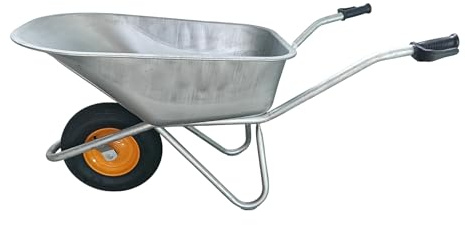 Kelberg Schubkarre Agro 130L – 1-Rad – verzinkte Stahlmulde – stabile BAU-Schubkarre – 200 kg Traglast – für Garten, Hof & Baustelle 400-8 4PR Deli TIRE VTL