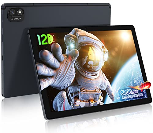 kinstone Téléphone Tablette Android Tablet pour Jeux 8Go RAM,256Go ROM,Tablette PC 10 T616 8Cœurs Tablette Tactile Potable FHD IPS Résolution1920*1200,5MP+13MP, 8000mAh, 2.4G+5GWifi,BT5.0, Type-C