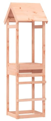 vidaXL Spielturm, Klettergerüst mit Holzdach, Kinder Kletterturm, Spielplatz für Garten, Holz Spielhaus, Kinderspielgerät, Massivholz Douglasie