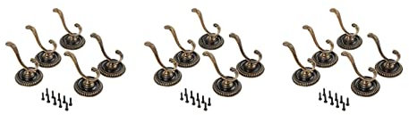 Osmond 15 Stück Kleiderbügel für Tür, , für Badezimmer, Vintage, Haken aus Zinklegierung, für Schlüsselanhänger, Tasche, Hut, Mantel, Wandhaken, mit Schrauben, 5,4 cm