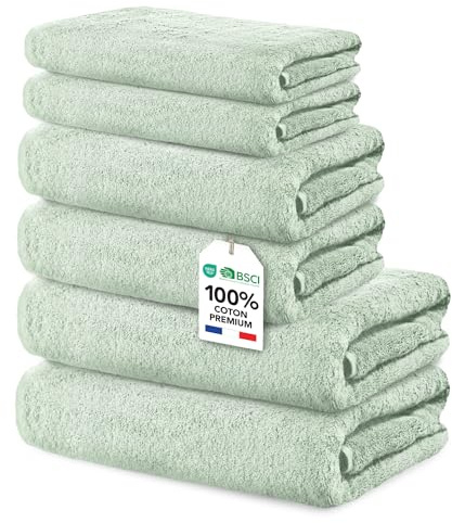 Ôhm Handtuch-Set 6-teilig Baumwolle Salbei