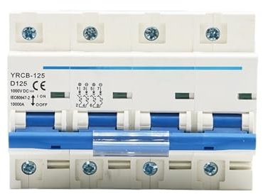 Disjoncteur MCB 4P AC 400V, 1 pièce, micro interrupteur principal courbe D, interrupteur principal 80A 100A 125A YRCB-125 (Color : 80A, Size : 4P-38)