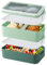 HENSHOW Fiambrera 2 Capas, Lunch Box 1600ML con Compartimentos Prueba de Fugas, Lonchera con Cubiertos para Niños y Adultos, Bento Box Sin BPA Ideal para Picnic y Trabajo (Verde)