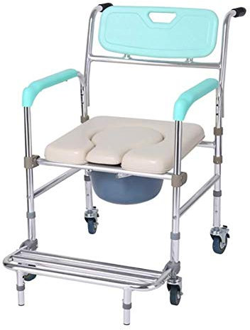 CAFIEDR Toilettenstuhl mit leisem kleinem Rad, mobiler Dusch-Toilettensitz, wasserdicht, automatischer Rollstuhl, WC