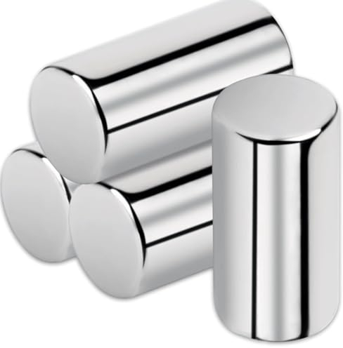 Neodym Magnete 10mm x 20mm Stark Set mit Starkem Halt, Rund für Magnettafel, Whiteboard, Werkstatt, Kühlschrank - 4 Stück