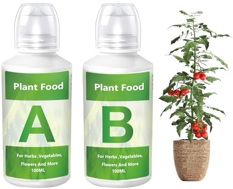 Nutrients for Hydroponic Plants,Indoor Plant Fertilizer - A & B Plant Food for Hydroponics Growing System and Potted Houseplants, Plant Fertilizer