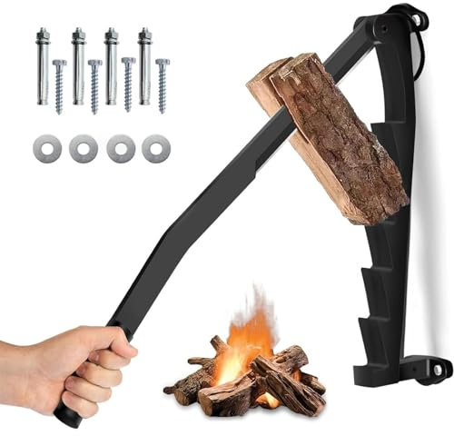 YOUMEISI Holzspalter, manueller Holzspalter, Anzündeholzspalter, Brennholzspalter, Brennholzspalter zur Wandmontage, Wandholzspalter, an der Wand montierter Brennholz-Anzündeholzspalter