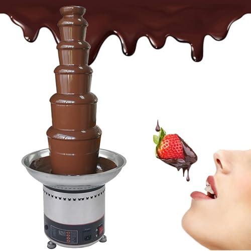 Fontaine à Fondue au Chocolat Machine À Fondre Électrique À 4/5/6/7 Niveaux, Fontaine À Fondue Au Chocolat Chaud, for Fromage Nacho, Sauce Barbecue, Ranch, Liqueurs, Température Réglable(6floors)