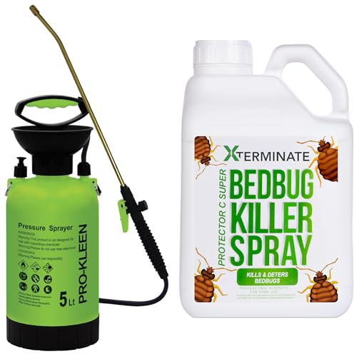 Xterminate Bed Bug Killer Spray 5L Triple Action Insecticide - Also Kills, Ants, Mites, Cockroaches, Fleas with 5L Pump Sprayer