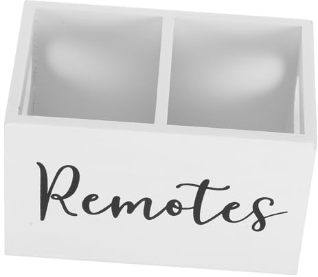 Cabilock Caja Organizadora de Control Remoto de Madera de Color Claro con Diseño de Múltiples Compartimentos para Sala de Estar y Oficina, Uso Versátil y Almacenamiento Práctico