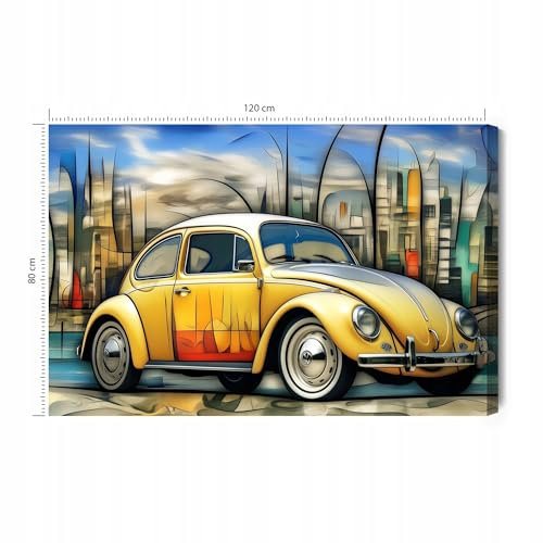 Printonia Wandbild m Leinwandgemalde Bild Leinwandbild VW Käfer Typ 1 Käfer Ferdinand 120x80