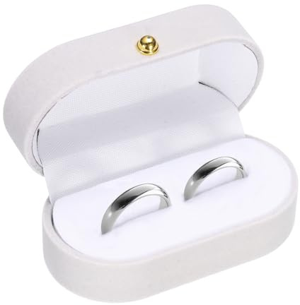 QUARKZMAN Samt Ringbox, kleiner Reise-Schmuckkoffer, Mini-Ringhalter Grau