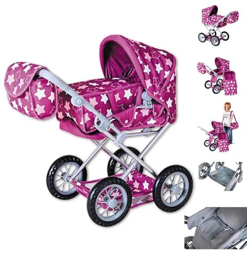 Knorrtoys 63145 - Puppenbuggy Ruby - Star Dark pink