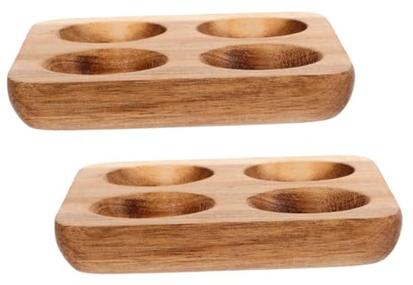 Vassoio Marrone Pezzi per Frigorifero Legno in Uova 2 | Conservazione Ordinata, Posizionamento Stabile, Manutenzione Semplice, Design Compatto