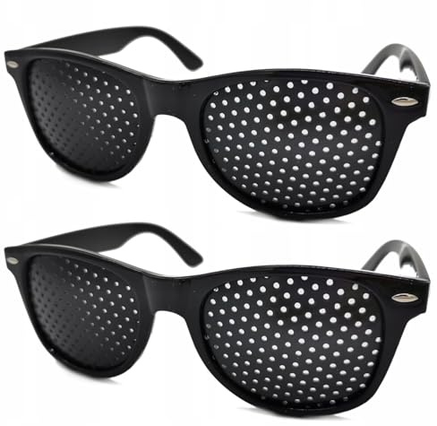 2 Stück Rasterbrille Augentraining,Brille Lochbrille für Augentraining | Pinhole Glasses Multidot Augentrainer,Improvement Correction Vision Gitterbrille Korrekturbrille für Herren Damen Eye
