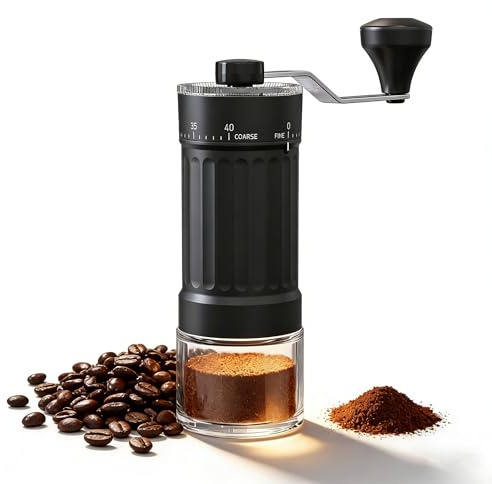 Irishom Manuell Kaffeemühle 40 Größengrößen Einstellungen Keramik 2.0 Burr tragbar für Heimbüro oder Camping