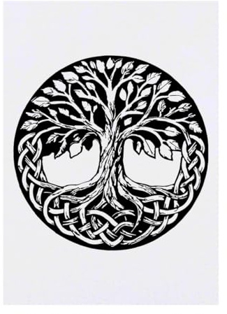 Azeeda 'Celtic Tree of Life' Temporary Tattoo - A6 (TO00088297) | Water Resistant Skin Safe Transfer for Parties, Costumes and Gifts
