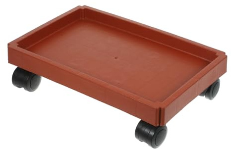 Kisangel Vassoio Porta Piante Rettangolare con Ruote Sottovaso Mobile in Plastica Resistente Supporto per Vasi Leggero e Stabile per Spostare Piante e Bonsai Interni ed Esterni