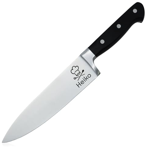 ADAM WILD Küchenmesser mit Gravur | Koch-Geschenk für Männer | Kochmesser | Für Hobbyköche | scharfe Edelstahlklinge 20 cm | ergonomischer Griff | mit Name & Motiv gravierbar | in Geschenkbox