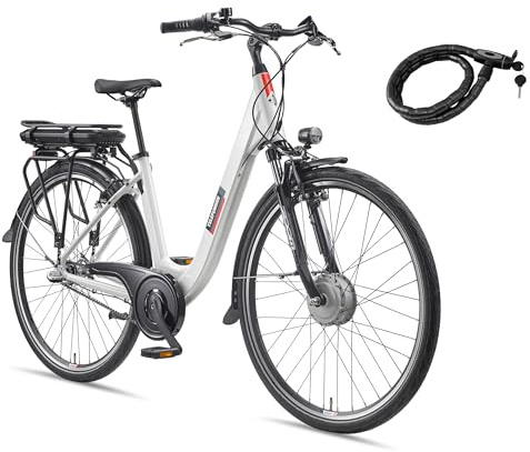 TELEFUNKEN City E-Bike für Herren und Damen 28 Zoll Elektrofahrrad | 474Wh Li-Ion Akku | Pedelec mit 40Nm Frontmotor | Shimano 3-Gang Nabenschaltung | 100km Reichweite | inkl. Fahrradschloss