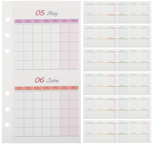 Mobestech 20sheets Check Schedule Monthly Calendar Inserts Binder Refills for Budget Planner Organizer Loose Leaf Planning Study Workspace