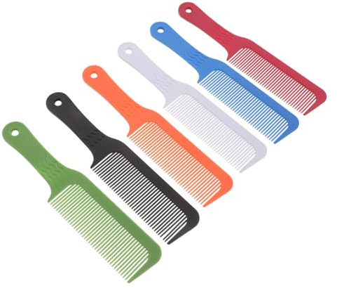 SMASOLO Set 6 Pettini da Barbiere in Fibra di Carbonio per Uomo, Pettine Professionale Antistatico per Taglio e Styling, Strumento per Cura Chioma Uomo in Vari Colori, per Saloni e