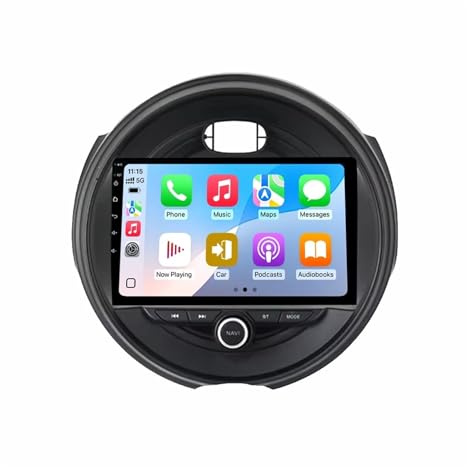 Car Stereo Carplay Radio de Coche para BMW Mini Cooper F54 F55 F56 F60 2015-2019 HD Pantalla Táctil+Llamadas Manos Libres Bluetooth+WiFi, Navegador GPS/Mandos Volantes, 4 Nuclear 1G+16G