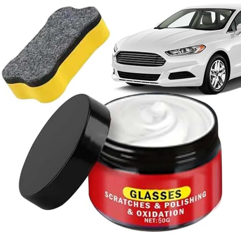 Windschutzscheiben-Kratzerentferner 50 g Sofort-Entfernung Detailing | Auto-Glas-Kratzer-Politur-Reparaturwachs zum Polieren von Oxidation Wasserflecken Flecken auf Auto Fahrzeug LKW SUV