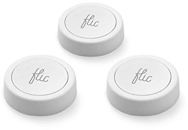 Flic Smart Button White – 3 Pack. Control Lights, Music & More with Push, Double Push, or Hold. Works with Alexa, HomeKit, Matter. Setup via Flic App for iOS & Android. Bluetooth & WiFi Required.