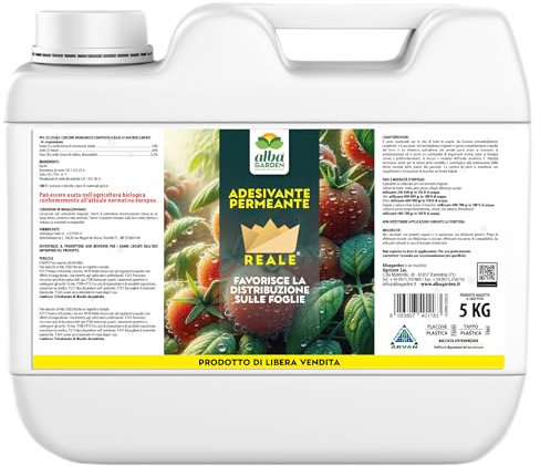 Albagarden - Bagnante Adesivante Piante Per Agricoltura, Da Impiegare Insieme A Fungicida Insetticida Acaricida Diserbante, Ideale Per Tutte Le Piante X 5 Kg