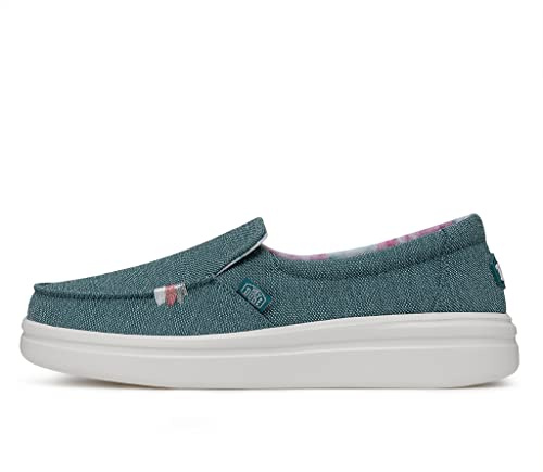 Hey Dude dam Misty Rise Loafer skor, Tropisk blå, 41 EU