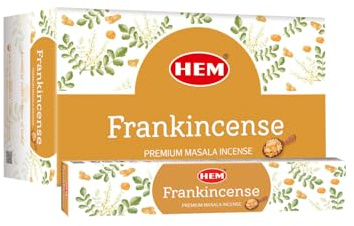 Hem Frankincense Masala Incense Sticks | Natural Fragrance of Sandalwood for Positivity | Smudge Healing Incense for Stress Relief & Cleansing | Gift Set - Pack of 12 (15 GMS Each)