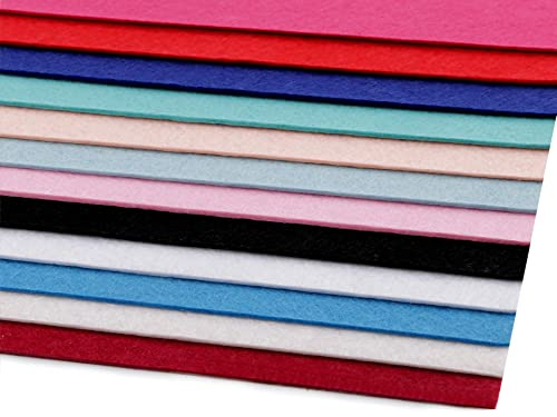 12 Filzplatten Bastelfilz 2-3 mm dick DIN A4 20x30 cm (gemischt 7)