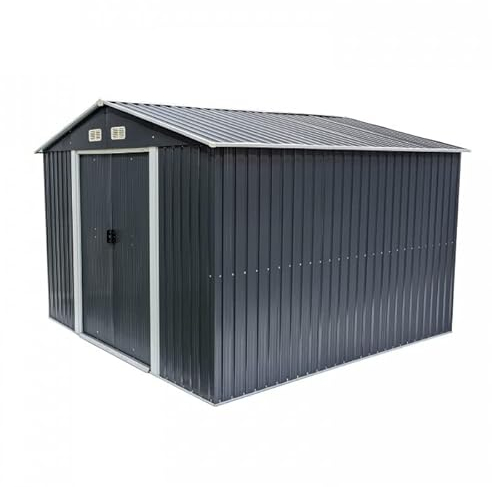Grindi - Gerätehaus Metall Sorbus IV - Gartenhütte - Gartenhaus - Geräteschuppen 303x301x214 cm Schiebetür - Garten Schrank - Fahrradgarage - Shelter - Gartengerätehaus - Tiny House