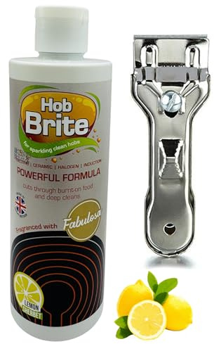 Hob Brite Original Ceramic, Electric, Halogen and Induction Hob Cream Cleaner 250ml & Ceramic Hob Cleaning Tool Kit