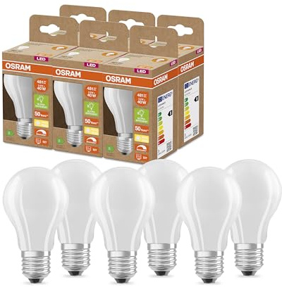 Osram Superstar + Classic A GLFR 40 LED lampe, E27, 2,6W, 481LM, 2700K, Lumière blanche chaude, Dimmable, technologie de filament LED, classe d'efficacité énergétique B Classe B
