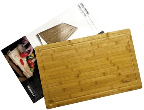 Grillfürst Schneidebrett - rutschfestes Tranchierbrett aus Bambus zur Zubereitung von Fleisch, Servierbrett für Käse und Wurst, Ersatzbrett für Grillfürst Beistelltisch, 63 x 40 x 2 cm